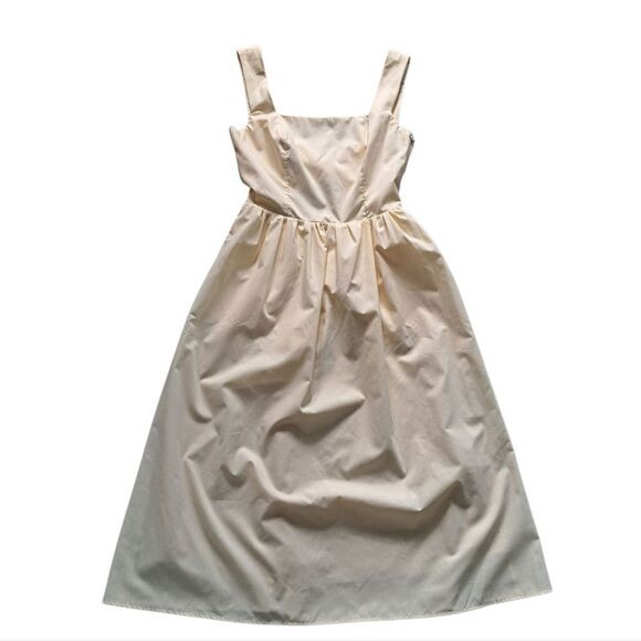 Rihoas Square Neck Criss Cross Back Sleeveless Midi Dress Light Yellow Small NWT - Picture 6 of 14